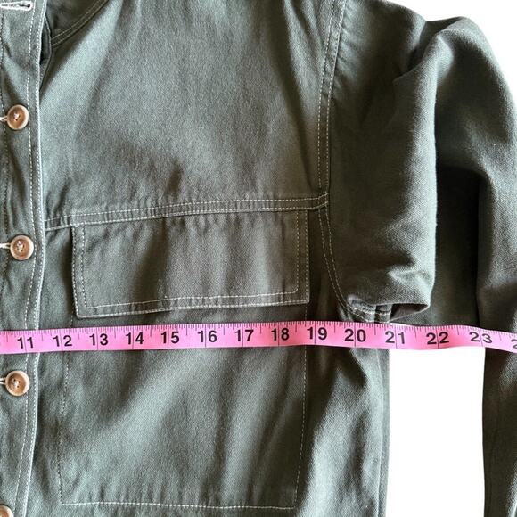 Ten Sixty Sherman Jacket Women's Size XS Green Crop Canvas Pockets Military - Picture 5 of 9